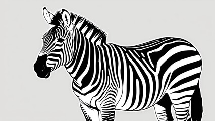 Fototapeta na wymiar portrait of a zebra on a gray background
