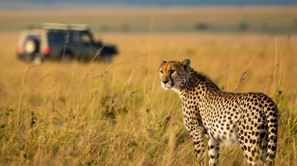 Cheetah Standing in Field