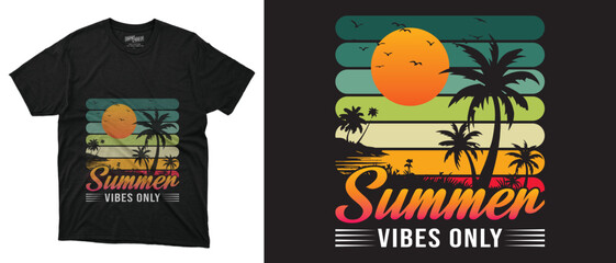 Summer t-shirt design bundle, summer beach vacation t-shirts, summer surfing t-shirt vector design