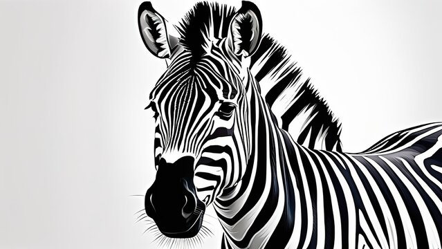 portrait of a zebra on a gray background