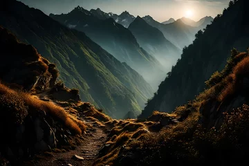 Zelfklevend Fotobehang sunrise in the mountains © Ramzan Aziz