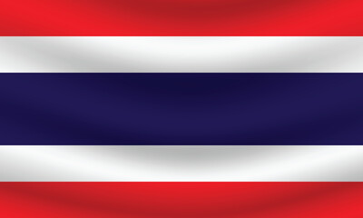Flat Illustration of Thailand national flag. Thailand flag design. Thailand wave flag.

