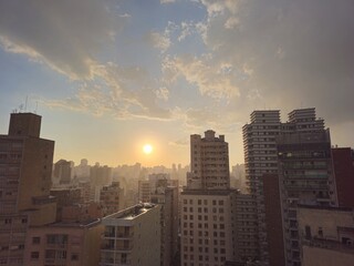 city skyline at sunset São Paulo Brasil