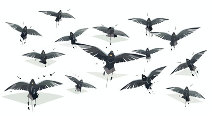 A drone swarm performing a coordinated aerial displ