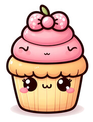 Kawaii Cake Sticker. Cute Cake Sticker. Sweety Sticker - 764212054