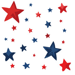 Patriotic Red Blue Stars. July 4th, Independence Day Backgrounds. Memorial Day, Pattern