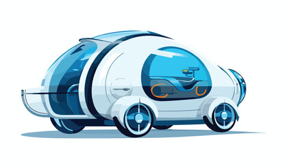 A futuristic vehicle powered by hydrogen fuel cells