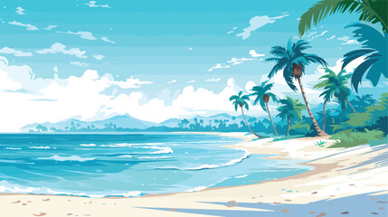 Fototapeta na wymiar A pristine tropical beach with turquoise waters 