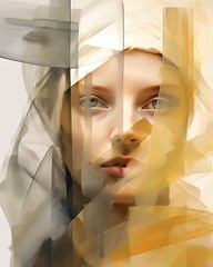 abstract piece of art with woman face