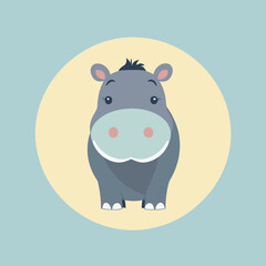 Fototapeta premium Cute hippo cartoon design vector illustration