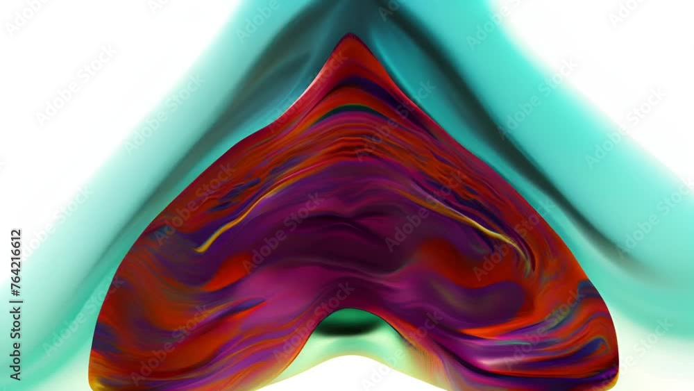 Poster Pulsing Triangle of Colors - in motion creating a dynamic and lively effect, overall composition gives impression of depth and dimensionality