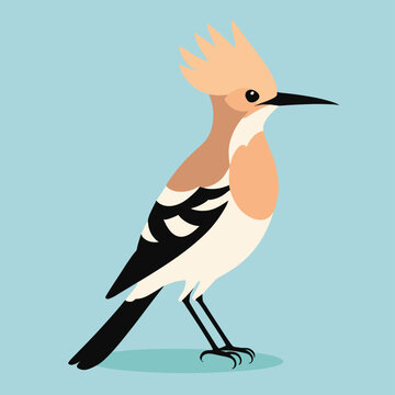 recommend clip art: Cute hoopoe bird cartoon illustration