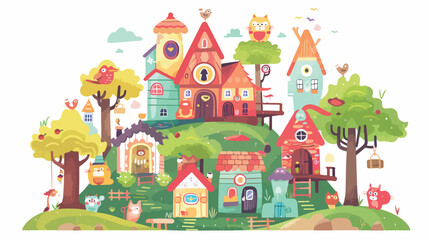 A whimsical village populated by talking animals.