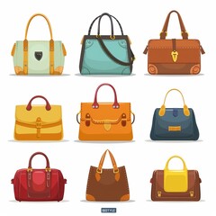 Versatile Women's Handbag Collection Fashion Accessories Illustration