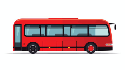 Bus  sillouette icon flat vector isolated on white