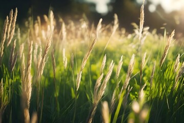 grass in the morning