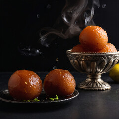 Tasty Gulab Jamun, Indian sweet dessert