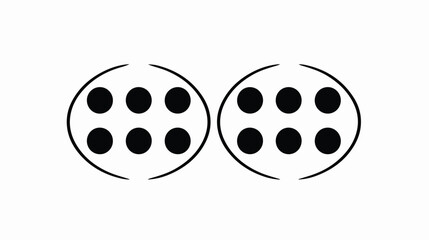 Domino icon on white background with outline design