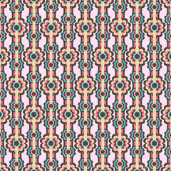 Funky Flowers Mid Century Colorful Floral Pattern