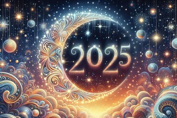 2025 image has dreamy and whimsical feel to it, with stars