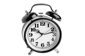 Alarm clock ringing on studio lights. Isolated on a pure white background