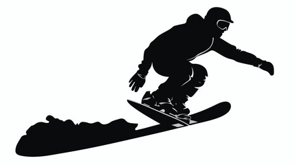 Snowboard icon a logo on a white background  sillhouette