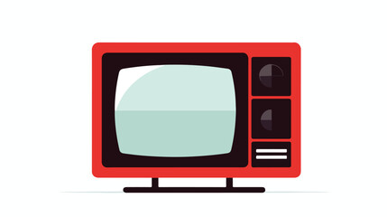 The Illustration of TV logo  sillouette icon flat vector
