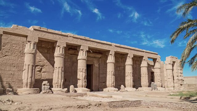 Temple of Seti I, Egypt.  It is located in the Theban Necropolis in Upper Egypt, across the River Nile from the modern city of Luxor (Thebes). The edifice is situated near the town of Qurna.