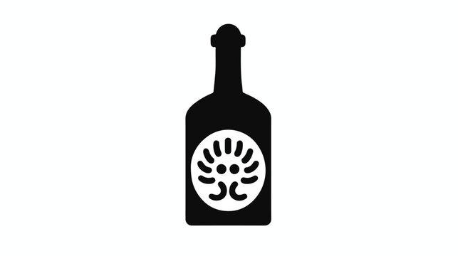 Wine price tag vector glyph flat icon  sillouette 