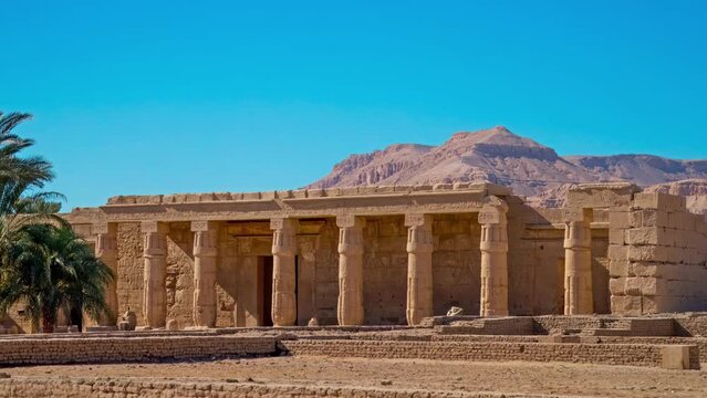 Temple of Seti I, Egypt.  It is located in the Theban Necropolis in Upper Egypt, across the River Nile from the modern city of Luxor (Thebes). The edifice is situated near the town of Qurna.