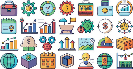 Economy icon in flat style