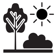 spring icons line, solid, and color