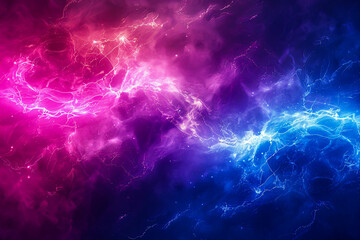 Abstract energy concept, blue lightning and electricity effect on dark background - obrazy, fototapety, plakaty