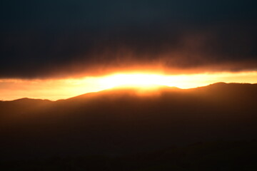 sunset over the mountains