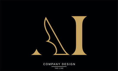 AI, IA Abstract Letters Logo Monogram Design Vector Symbol