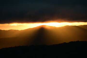 sunset over the mountains