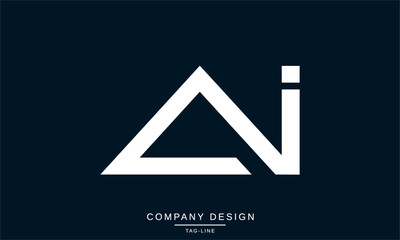 AI, IA Abstract Letters Logo Monogram Design Vector Initials
