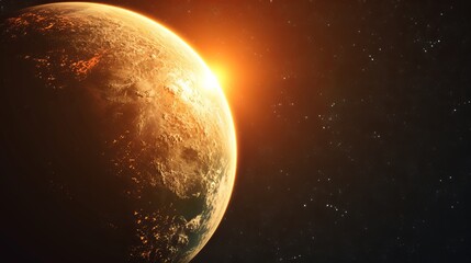 Fototapeta premium Exoplanet Kepler-186f Artistic Rendering