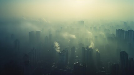 Fototapeta na wymiar Smoggy Cityscape