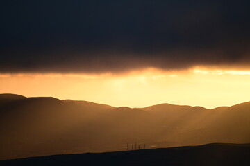 sunset in the mountains