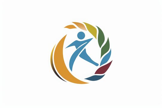 A logo featuring the image of a person running in a circular motion, Design a logo representing a modern physical therapy clinic, AI Generated
