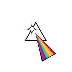 Spectral prism, vector illustration on white background
