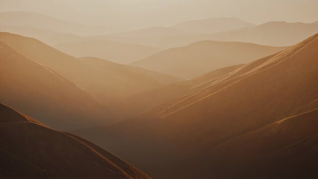 Sunset with mountain orange color gradient background for poster banner presentation design graphics resources