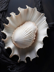 Seashell, Tones of Black сreated with Generative Ai