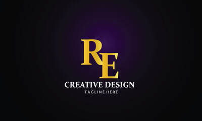 Fototapeta premium re royal gold letter logo 