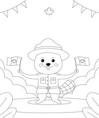 Happy Canada Day Coloring Page For Kids 