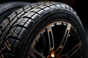 Closeup of car tyre Generative AI