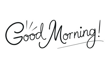 beautiful text Good morning on a transparent background