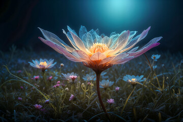 Glowing flower in wonderland 