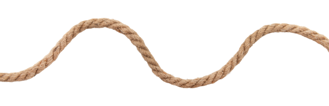 Jute. Twisted linen rope on a white background. Rope